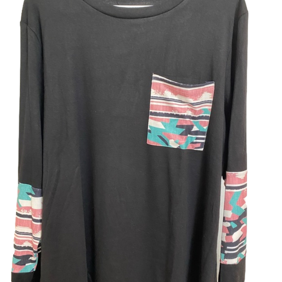 Long sleeve comfy blouse with Aztec designs - Picture 1 of 3
